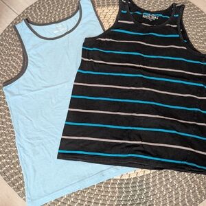 Boys' Striped and Solid Tank Tops - Black and Blue